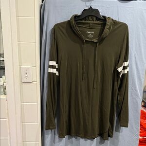 On Fire Dark Green Top with White Accents size 3X Hoodie